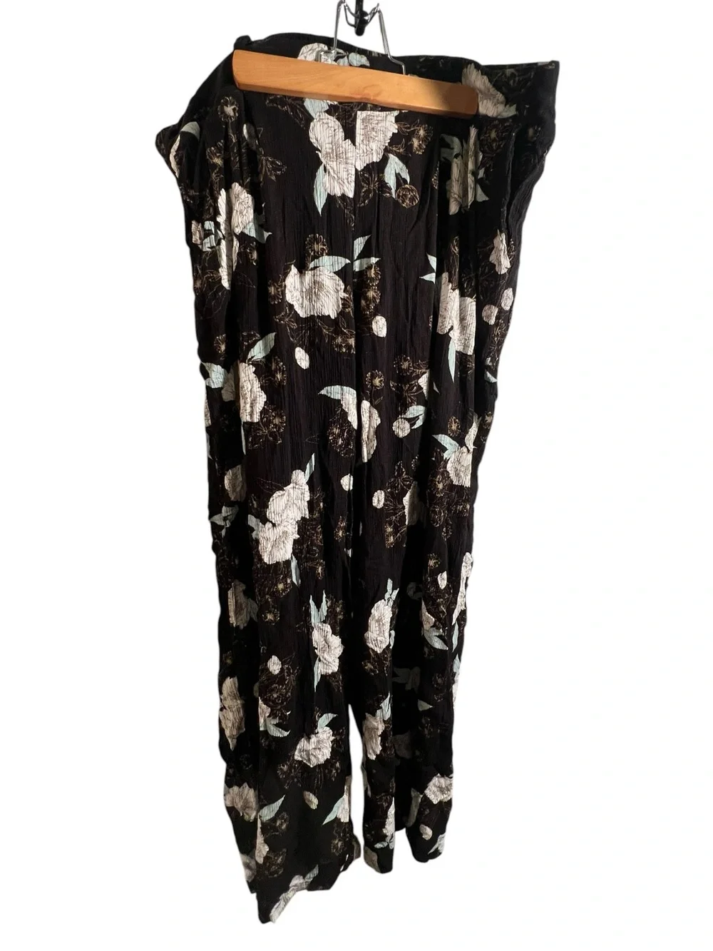 Torrid Women’s Plus Size 2X Wide Leg Pant Black Teal White Gray Floral High Rise